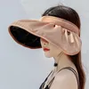 Verstelbare lege top opvouwbare sunhat grote rand strand cap creatieve UV-beschermhoed voor buiten vrouwen dames fietsen caps maskers