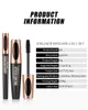 QIC líquido delineador de ojos con kit de rímel de pincel de pestañas Maquillaje negro impermeable 4D Fibra de seda pestañas Mascara Eyeliner pluma pestañas gruesas volumen