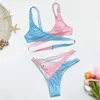 Vigorashely Sexy Pink Swimwear Women Cross Bandage Bikini Swimsuit Female Push Up Set Biquini Bathing Suit Swim Wear 210630