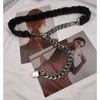 Belts Street S Fashionable Lock Head Belt Female Chain Stitching Elastic Waist Adjust Freely All-Match Metal Trendy