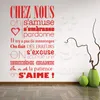 Kunstdesign Home Dekoration billig Vinyl Französische Zitat Regeln Wörter Wandaufkleber Abnehmbares Hausdekor Charaktere Abziehbilder in den Räumen T200827