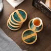 Bamboo Coasters Round Creative Cup Mat Waterproof Insulation Tea Coffee Pad Table Decor Kitchen Supplies XBJK2107