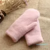 Five Fingers Gloves Women Winter Keep Warm Plus Cashmere Thicken Mink Fleece Solid Cute Lovely Outdoor Windproof Cycling Full Finger Mittens