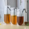 Drinkware Transparent Drink Pouches Clear Beverage Bag Frosted Self Sealed Milk Coffee Juice Drinking Plastic Bags Plastic Portable DH2001