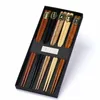 Chopsticks 5Pairs Japanese Wooden Sushi Sticks Noodles Chop Korean Tableware Kitchen Supplies Chinese