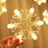 LED Fairy Lights Garland Curtain Lamp Star Snow Snowfliake String Lights Year New Christmas Decortations for Home Bedroom Window 201006