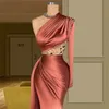Elegante One Shoulder Crystal Long Mermaid Prom Party Jurken 2021 Plus Size Dubai Arabische Avondjurk Vestidos de Fiesta
