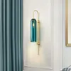 Wall Lamp Northern Europe Blue White Glass Bedroom Tube El Lobby Prototype Room Living Study Metal Led Sconce Light