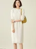 Casual Dresses Goat Cashmere Thicker Knitwears Women Long Loose Dress Winter 2022 Fashion Oneck Pullovers Ladies Clothes