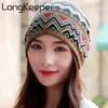 Long Keeper Female Beanie Bonnet Autumn And Winter Caps Hip-hop Cap Hats For Women Beanies Balaclava Men Beggars Hole Cap Y21111