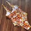 Underwired Floral Swimsuit Bathers May Female Beach Monokini Summer Sunflower Swimming Suit for Women Bodysuit 210625