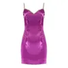 High Quality Glitter Diamond Dress Ladies V Neck Spaghetti Strap Mini Sexy Party Club Summer Satin Vestido 210525