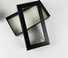 Gift Wrap 21*11*3.5CM Large Black White Cover Paper Packing Box With Plastic Pvc Window Wig Wallet Tie Packaging Carton