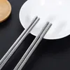 Baguettes 304 Acier Inoxydable Chinois Gravure Bâton En Métal Pour Sushi Couverts Couverts Vaisselle