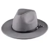 Automne Hiver Femmes Hommes Imitation Laine Fedora Chapeau Classique Panama Trilby Chapeau De Fête Formelle