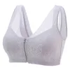 Light Back Sexy Górnego wsparcia Sleep Bra Bra Lace Front Zipper No Stal Ring Duża Bielizna Duża klatka piersiowa Mały i cienki 211117