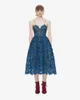 Casual jurken Yilin Kay High-End Custom Self Portrait 2021 Women Lace Dress Hollow Out Hook Flower Belt Longdress2031