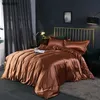 Vescovo 100% Mulberry Silk Sets Patters Sets Bed Linen DekbedoverTrek Queen Łóżko Dopasowane Arkusz Comforter Sets 210615