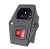 2021 Inlaatmodule 3 Pin Male Power Connector Socket Plug met zekering Schakelaars IEC320 C14 Rood / groen voor industriële controlele