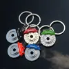 Bromsskiva Wheel Caliper Metal Keychain Bilmodifiering Skivbroms Midja Key Ring Trinket Hänge Bil Key Spänne Gåvor G1019