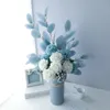 Nordic Snowflake Flower Elegant Simulation White Rose Wedding Bridal Bouquet Artificial Silk Flowers For Home Dining Table Decor3623315