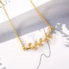 Кулон Ожерелья ETCaqce Crystal Leaf Swiet Change Ожерелье Подвески Розовые Золотые Листья Choker Подарки Ювелирные Изделия Мода для Женщин