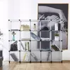 2022 Skohållare Förvaringslådor 20 Cube Arrangör med dörrar Portable Closet Wardrobe Armoire DIY Modular Skåp Hyllor för kläder