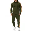 Mode Men Tracksuit Set Autumn Hoodie och Sweatpants 2 stycken Svettdräkt Set Herr Spring Sporting Clothing Jogger Outfit 201210