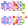 Double side turning sunflower pop bubble popper sensory rubber flower face changing key ring fidget keychain bag pendant kids finger doll toys puzzle G7938IB