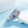 Розовое кристаллическое обручальное кольцо с серебряным цветом AAA CZ Каменные кольца для женщин Циркон Партии для вечеринок подарок ювелирных изделий Anillos Mujer
