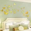 Kit papillon 3D amovible autocollant mural acrylique pour maison salon décor autocollants papier peint