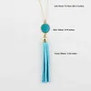 Monogram Acrylic Disc Blanks Long Chain Pendant Boho Velvet Tassel Necklace for Women Femlae Fashion Jewelry G1206
