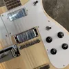 Double Neck Wood Color Wood Bass Guitar com Hardware Chrome White Pickguard Oferece Serviço Custom6227008