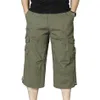 Летние мужские шорты мужчина случайные моды негабаритные грузовые брюки многокарманские военные обрезанные брюки одежда Homme хлопок короткий 210806