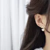 Stud Korea Design Fashion Jewelry Zircon 925 Silver Needle 14K Real Gold Earrings Elegant Bow Love Pearl Women