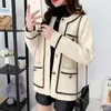 Women's Wool Women's & Blends Autumn Women Coat Long Sleeve Breasted Single Korean Soft Fashion Button Jacket White Black Winter Casual
