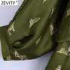 Zevity Donna Vintage Animal Print Manica a pipistrello Una camicia di linea Abito femminile Modello tigre Casual Slim Kimono Abiti DS5070 210603