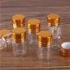 wholesale Bottiglie di vetro da 100 pezzi da 2 ml 16 * 26 mm con tappi dorati Mini vasetti minuscoli Fialebuona quantità