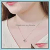 Pendant Necklaces & Pendants Jewelry S925 Sterling Sier Ginkgo Leaf Necklace Female Niche Design Sense Of Simple Shining Freshness Clavicle