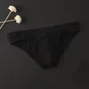 Underbyxor Mäns Sexiga Underkläder Andningsbar Se igenom Låg Rise Briefs Män Solid Slip Erotisk Uppfriskande Bikini Sissy Linger