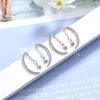 Stud Rose Gold Silver Crystal Earring 925 Sterling Moon Design Earrings For Women Korea Jewelry 2021 Oorbellen