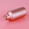 메이크업 케어를위한 매트 로즈 골드 핑크 유리 화장품 에센셜 오일 병 5-100ml