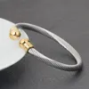 Pulseira moda jóias de aço inoxidável torção cabo pulseiras manguito pulseiras para mulheres masculino acessório 60mm5304920