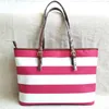 Roze Sugao Vrouwen Luxe Designer Handtassen Tote Zak PU Lederen Strip SHOUDLER met Brief Mode Meisje Portemonnee Winkelen van hoge kwaliteit