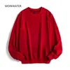 MOINWATER, sudaderas informales para mujer, ropa de calle para mujer, sudaderas con capucha para mujer, sudadera blanca y negra de Terry, Tops, prendas de vestir exteriores MH2002 210721