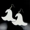 MDF Sublimation Boucles d’oreilles Pendentif Double Face Halloween Citrouille Fantôme Sorcière Forme Boucle d’oreille Transfert Thermique Pendentifs Sublimés Blancs A02