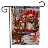 Banner Vlaggen Kersttuin Vlaggen Cartoon Patroon Thema Twee Kanten Kerstmis Yard Vlag Linnen 47 * 32cm 9 Stijl Feestelijke T2i52369