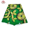 Stampa africana 100% poliestere sfondo verde tessuto da cucire fiori cera materiale reale festa FP6364