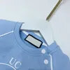 デザイナーキッズTシャツ+パンツセット子供秋トラックスーツ服長袖ブルーズボンセットガールズスポーツウェアサイズ100~150