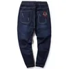 5xl 6xl 7xl 8xl plus size moda de negócios homens jeans 2021 cintura elástica harem calças estilo clássico estiramento casual denim calças